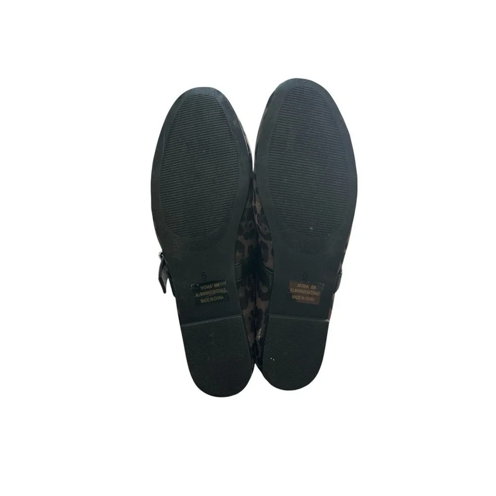 Camila Coelho Moma Flats Womens 6‎ Leopard Mesh Mary Jane Ballet Shoes Revolve
